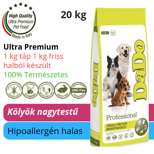 DaDo hipoallergén halas nagytestű kölyök kutyatáp 20 Kg
