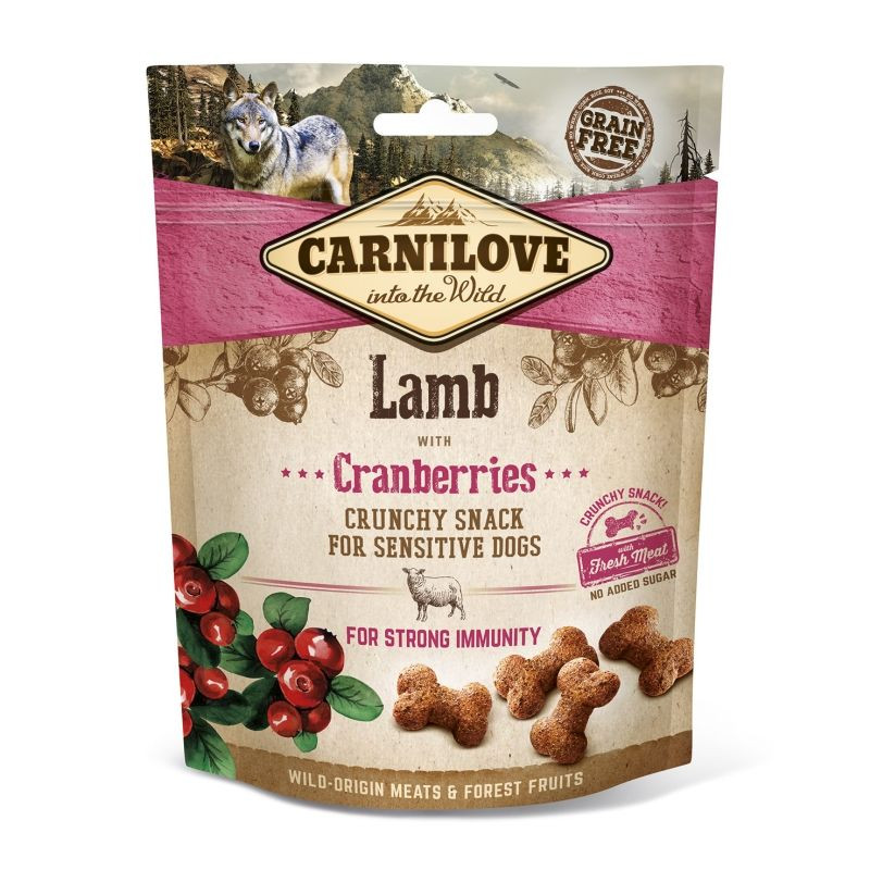Carnilove Dog Jutalomfalat Crunchy Lamb&cranberries - Bárányhús vörösáfonyával 200g
