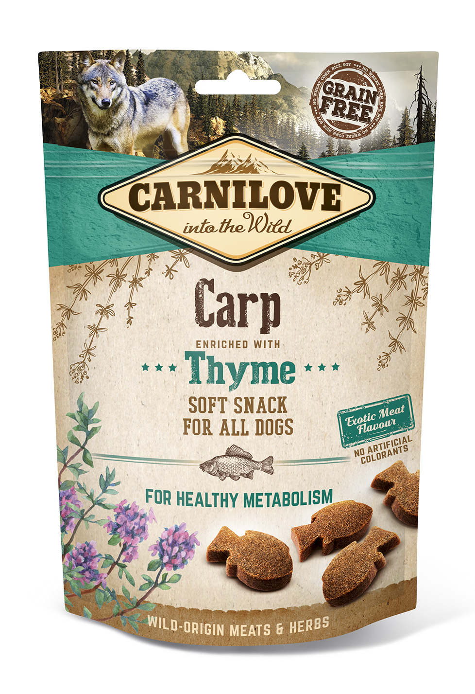 Carnilove Dog Jutalomfalat Semi Moist Carp&thyme - Ponty kakukkfűvel 200g