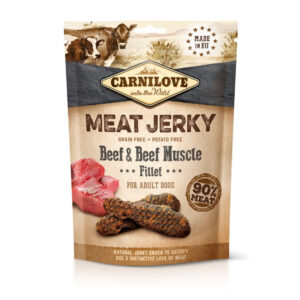 Carnilove Dog Jutalomfalat Jerky Beef&Beef Muscle Fillet - marha filé 100g