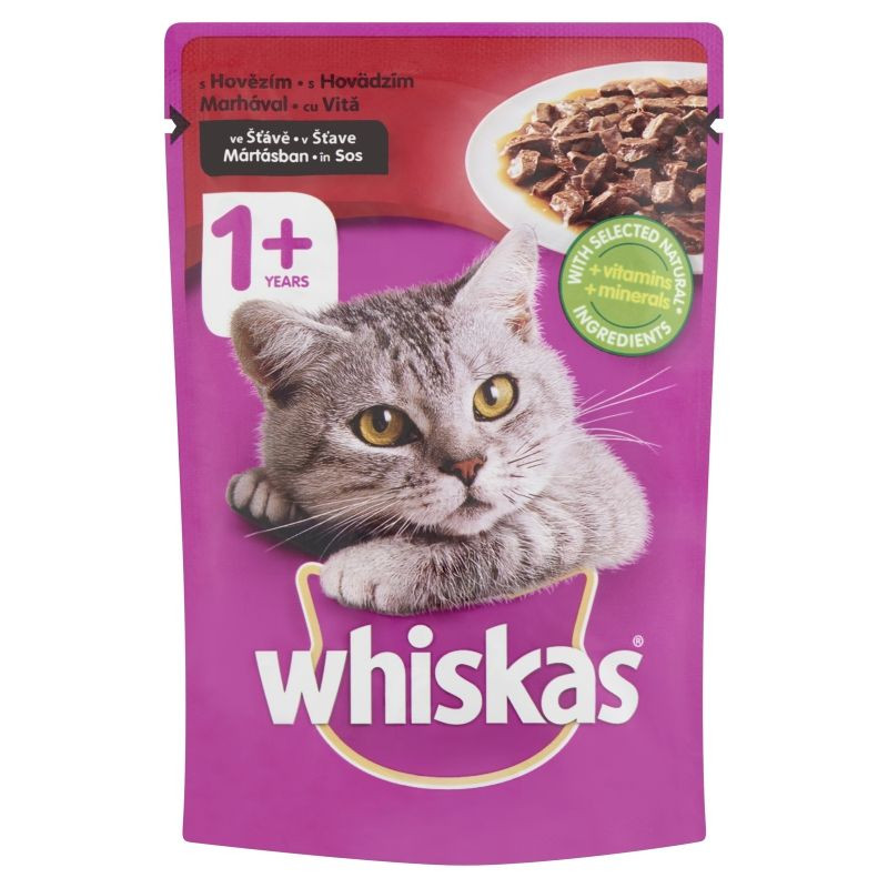 Whiskas alutasak mártásban marhával 85g