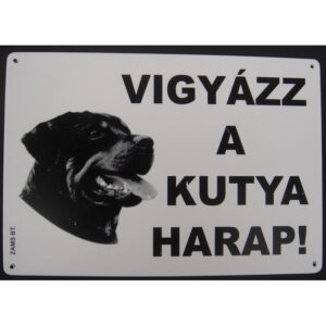Kutya Harap Tábla Fém A/5 (többféle)