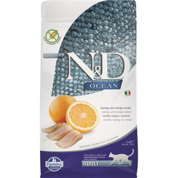 N&D Cat Ocean hering & narancs adult 1,5kg - Image 2