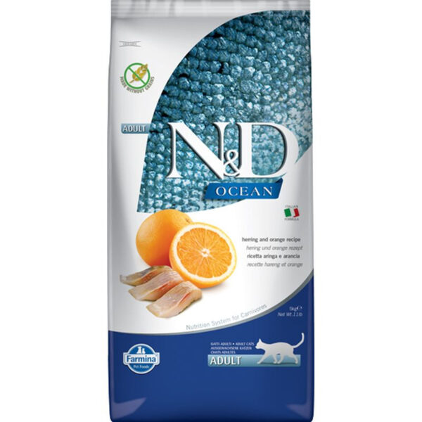 N&D Cat Ocean hering & narancs adult 10kg - Image 2