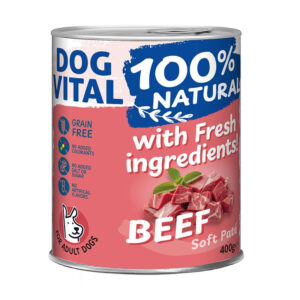 Dog Vital konzerv 100% Natural Soft Paté Beef - marha 400g