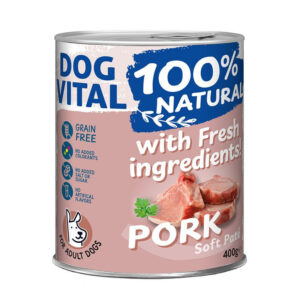 Dog Vital konzerv 100% Natural Soft Paté Pork - sertés 400g