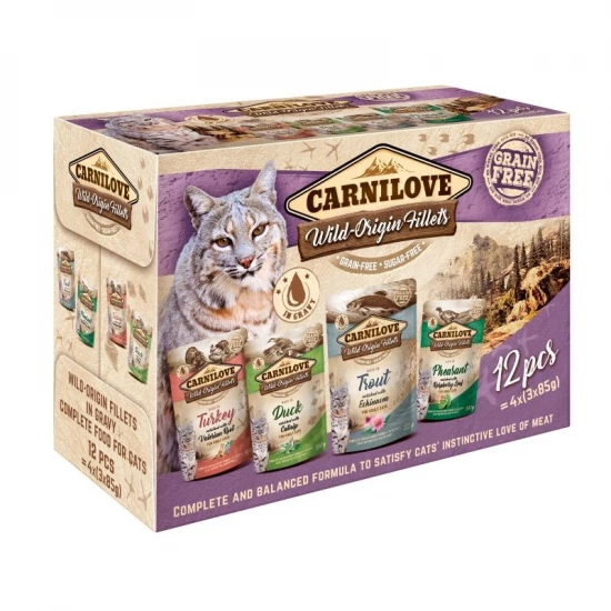 Carnilove Cat alutasak Multipack - pulyka,kacsa,pisztráng, fácán 12x85g - Image 2
