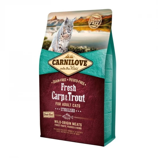 Carnilove Fresh Adult Cat Carp & Trout Sterilised - Ponty és Pisztráng Hússal 2kg - Image 2