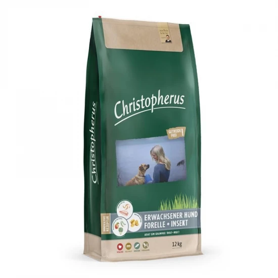 Christopherus Dog Adult Grain Free Pisztráng és rovar Small & medium 12kg - Image 2