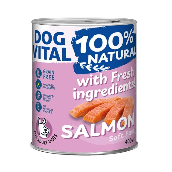Dog Vital konzerv 100% Natural Soft Paté Salmon - lazac 400g - Image 2
