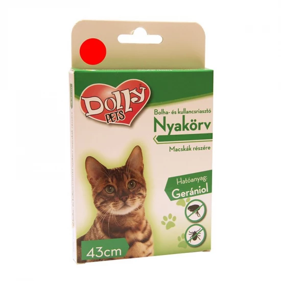 Dolly Natural Bolha és kullancsriasztó nyakörv macskák részére piros 43cm - Image 2