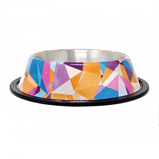 Raintech Rozsdamentes etetőtál, színes, mintás, gumiperemes - felső 18,0cm/alsó 25,5cm, 0,90l - Image 2