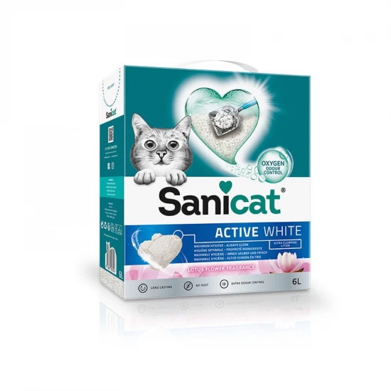 Sanicat macskaalom Active White Lotus Flower ultra csomósodó fehér bentonit 6l - Image 2