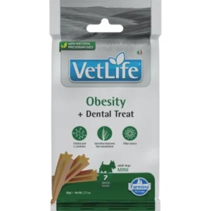 Vet Life Natural Diet Dog Jutalomfalat Obesity Adult Mini 60g