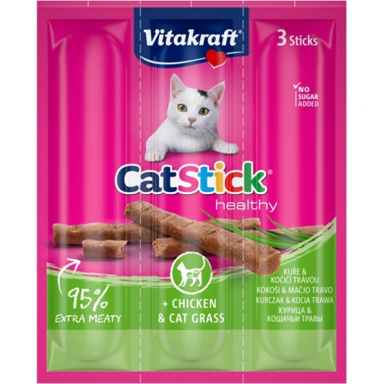 Vitakraft Cat Stick Jutalomfalat Mini Csirke & Macskafű 3x6g - Image 3