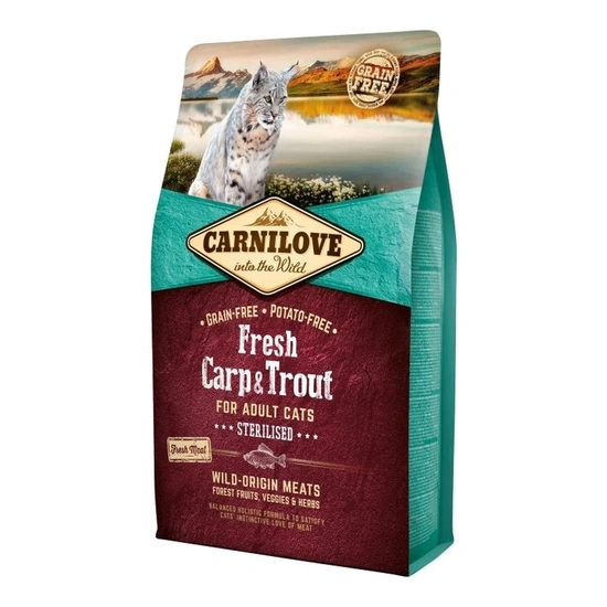 Carnilove Fresh Adult Cat Carp & Trout Sterilised - Ponty és Pisztráng Hússal 2kg - Image 3