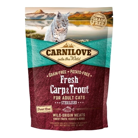 Carnilove Fresh Adult Cat Carp & Trout Sterilised - Ponty és Pisztráng Hússal 400g - Image 3