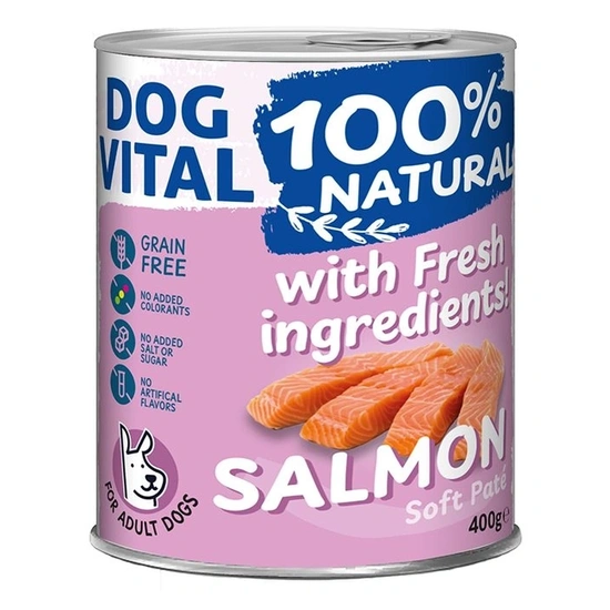 Dog Vital konzerv 100% Natural Soft Paté Salmon - lazac 400g - Image 3