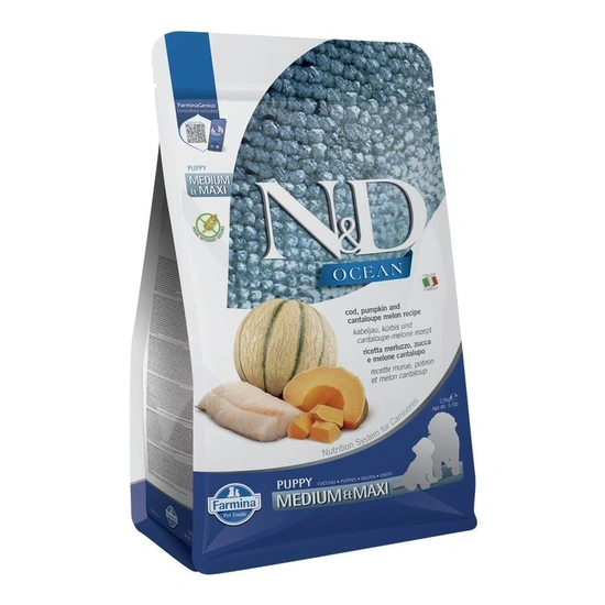 N&D Ocean Dog tőkehal,sütőtök & sárgadinnye Puppy medium/maxi 2,5kg - Image 2