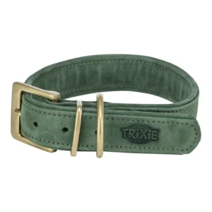 Trixie Nyakörv Pure bőr S–M: 31–37 cm / 30 mm, zsályazöld