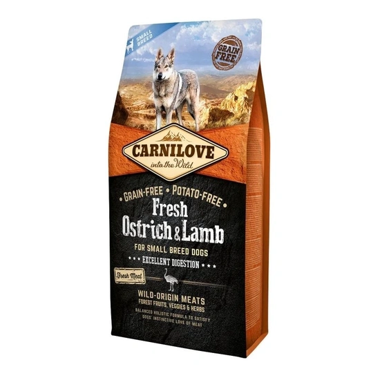Carnilove Fresh Adult Dog Small Ostrich & Lamb Excellent Digestion- Strucc és Bárány Hússal 6kg - Image 3