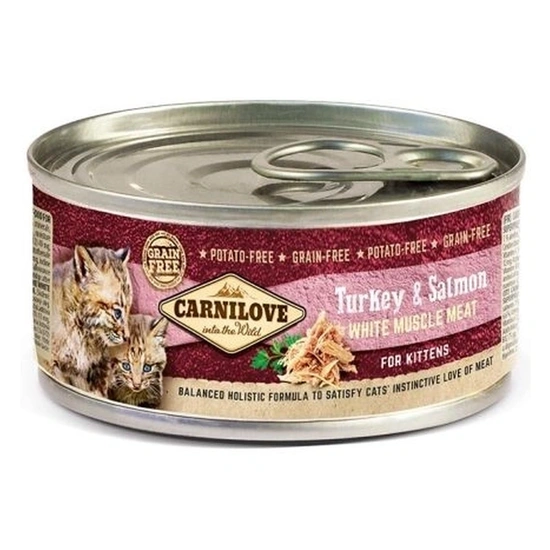 Carnilove Cat Kitten Turkey & Salmon Can- Pulyka és Lazac Hússal Konzerv 100g - Image 3