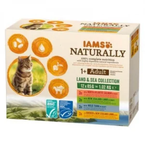 Iams Cat Naturally Senior Land & Sea 12*85gr