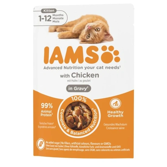 Iams Delights Kitten Csirke Falatkák Ízletes Szószban nedves macskatáp 85g - Image 5