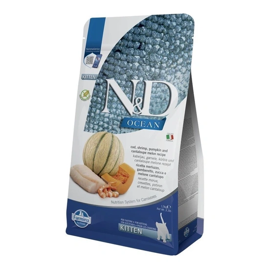 N&D Ocean Cat tőkehal,garnéla,sütőtök & sárgadinnye Kitten 1,5kg - Image 3
