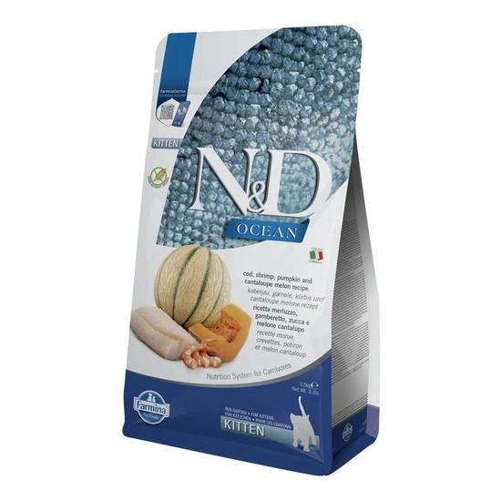 N&D Ocean Cat tőkehal,garnéla,sütőtök & sárgadinnye Kitten 1,5kg - Image 4