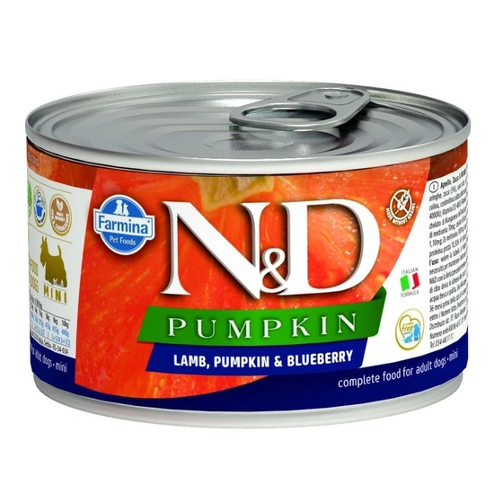 N&D Pumpkin Dog konzerv bárány & áfonya sütőtökkel adult mini 140g - Image 4