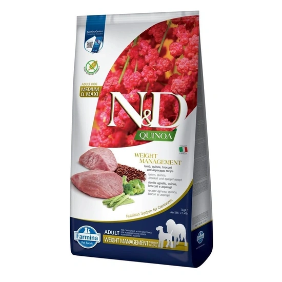 N&D Quinoa Dog Weight Management bárány Adult medium&maxi 7kg - Image 3