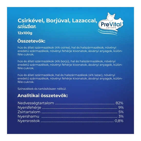 Prevital alutasak Multipack macskaeledel Vegyes Íz 12x100g - Image 5