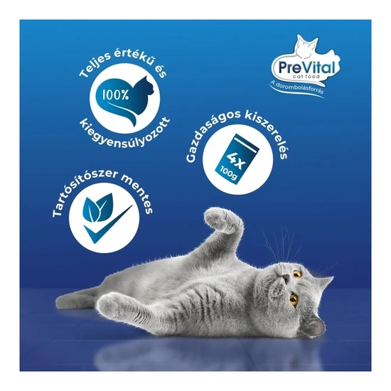 Prevital Alutasakos Macskaeledel Csirke-Lazac 4x100g Multipack - Image 4