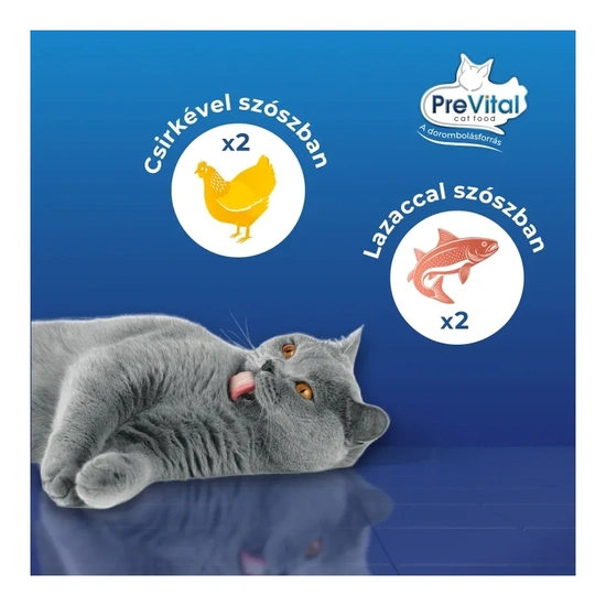 Prevital Alutasakos Macskaeledel Csirke-Lazac 4x100g Multipack - Image 7