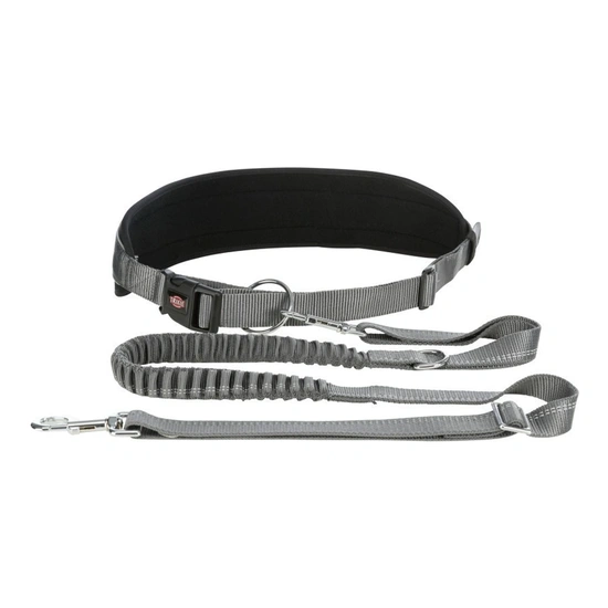 Trixie derékra rögzíthető póráz futáshoz 75-120cm/9 cm, 1,2-1,5m/25mm szürke - Image 5