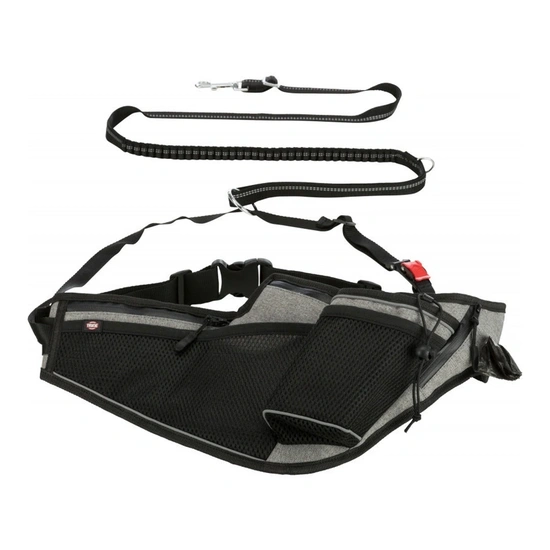 Trixie Futópóráz övvel - Öv: 70-130cm/23cm, póráz: 1,15-1,50m/20mm szürke - Image 2
