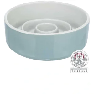 Trixie Tál Kerámia Evéslassító 0,45l/14cm szürke/kék