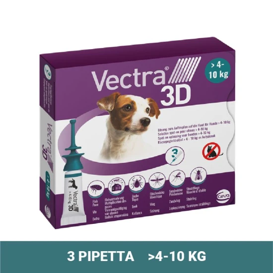 Vectra 3D rácsepegtető oldat kistestű kutyáknak S (4-10kg) 3x - Image 2