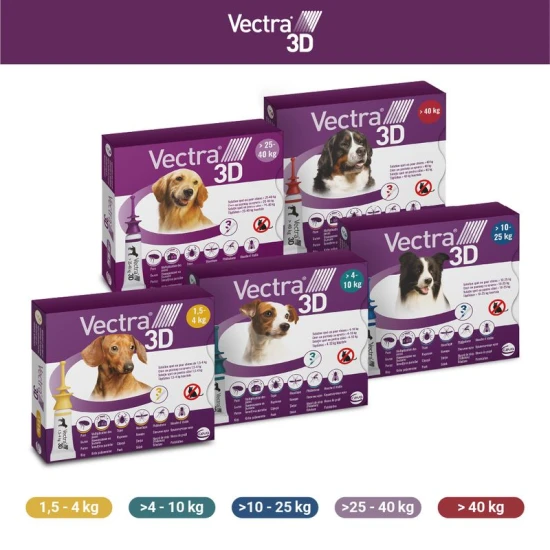 Vectra 3D rácsepegtető oldat kistestű kutyáknak S (4-10kg) 3x - Image 4