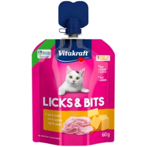 Vitakraft Licks & Bits sajtos sonkás krém macska 60g