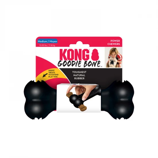 KONG Extreme Goodie Bone Gumi Csont Kutyajáték Fekete M - Image 5